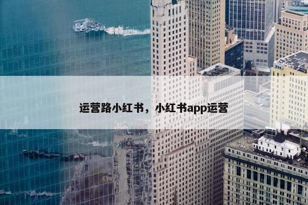 运营路小红书，小红书app运营