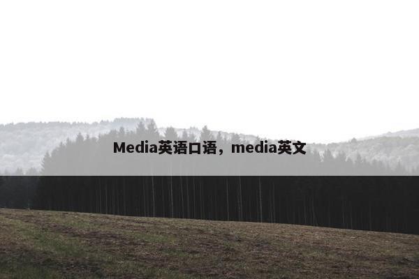 Media英语口语，media英文