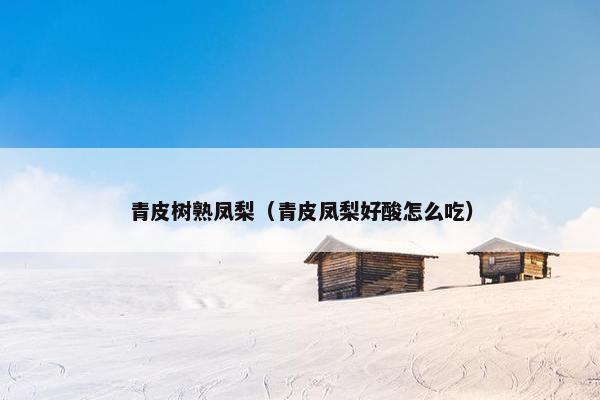 青皮树熟凤梨（青皮凤梨好酸怎么吃）