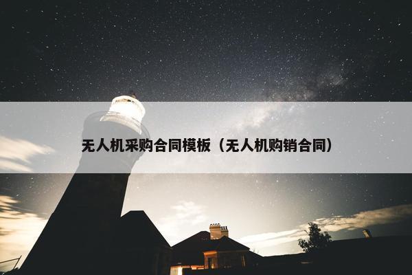 无人机采购合同模板（无人机购销合同）