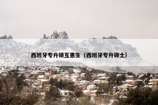 西班牙专升硕互惠生（西班牙专升硕士）