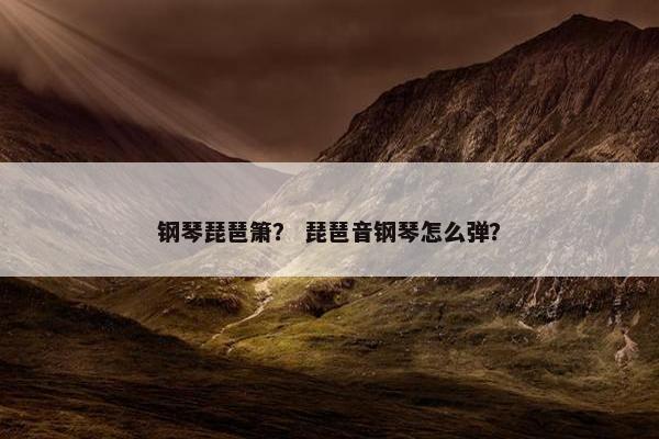 钢琴琵琶箫？ 琵琶音钢琴怎么弹？