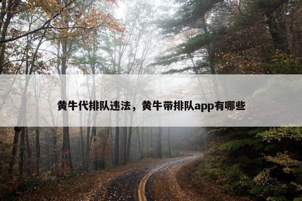 黄牛代排队违法，黄牛带排队app有哪些