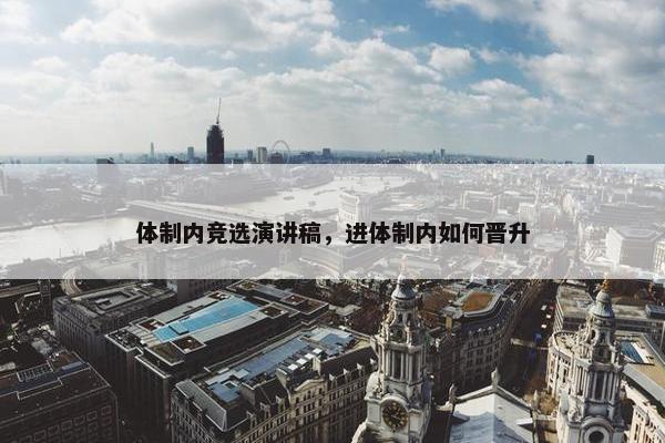 体制内竞选演讲稿，进体制内如何晋升