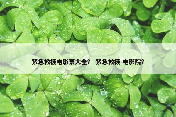 紧急救援电影票大全？ 紧急救援 电影院？
