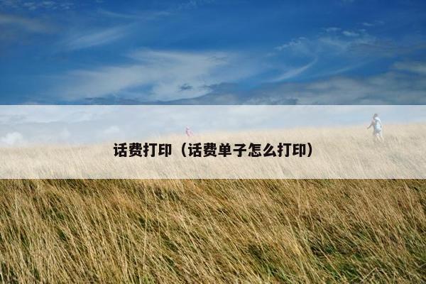 话费打印（话费单子怎么打印）