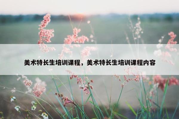 美术特长生培训课程，美术特长生培训课程内容