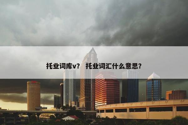 托业词库v？ 托业词汇什么意思？