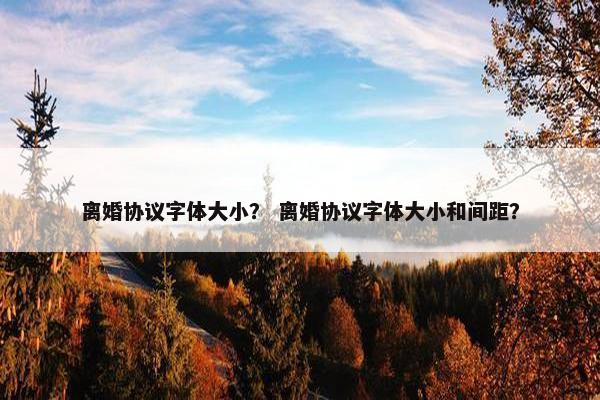 离婚协议字体大小？ 离婚协议字体大小和间距？