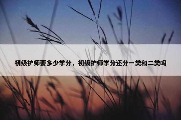 初级护师要多少学分，初级护师学分还分一类和二类吗