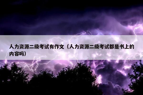 人力资源二级考试有作文（人力资源二级考试都是书上的内容吗）