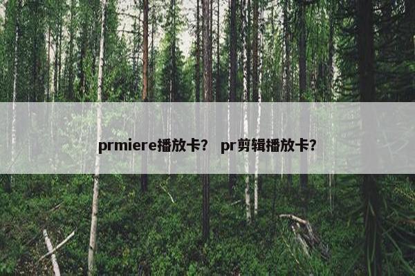 prmiere播放卡？ pr剪辑播放卡？