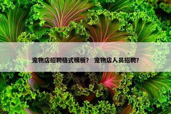 宠物店招聘格式模板？ 宠物店人员招聘？