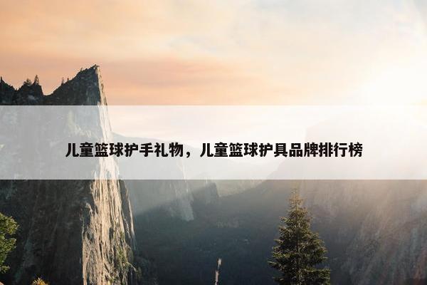 儿童篮球护手礼物，儿童篮球护具品牌排行榜
