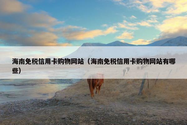 海南免税信用卡购物网站（海南免税信用卡购物网站有哪些）