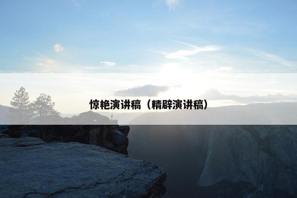 惊艳演讲稿（精辟演讲稿）