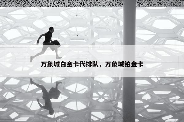 万象城白金卡代排队，万象城铂金卡