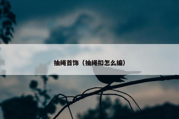 抽绳首饰（抽绳扣怎么编）