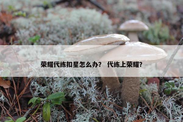 荣耀代练扣星怎么办？ 代练上荣耀？