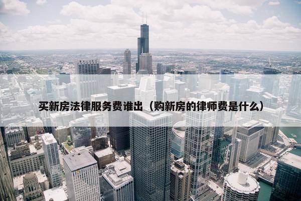 买新房法律服务费谁出（购新房的律师费是什么）