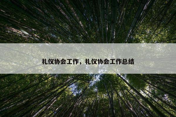 礼仪协会工作，礼仪协会工作总结