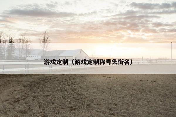 游戏定制（游戏定制称号头衔名）