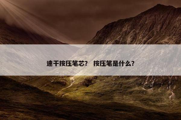 速干按压笔芯？ 按压笔是什么？