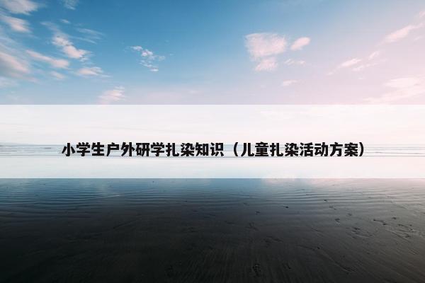 小学生户外研学扎染知识（儿童扎染活动方案）