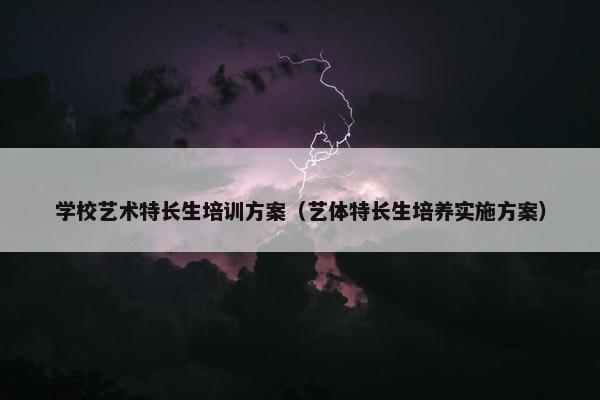 学校艺术特长生培训方案（艺体特长生培养实施方案）