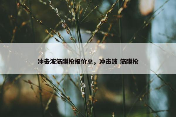 冲击波筋膜枪报价单，冲击波 筋膜枪
