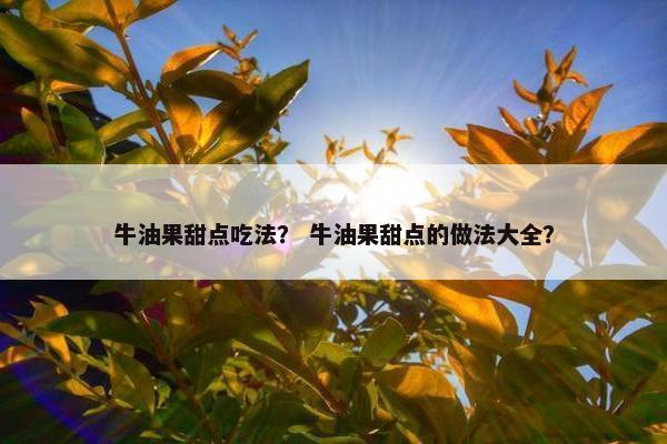 牛油果甜点吃法？ 牛油果甜点的做法大全？