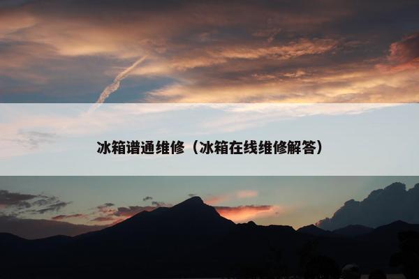 冰箱谱通维修（冰箱在线维修解答）