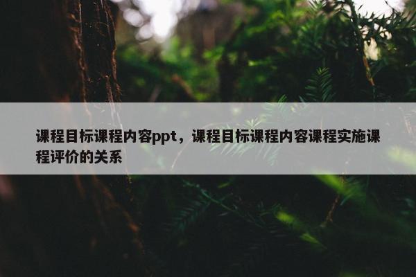 课程目标课程内容ppt，课程目标课程内容课程实施课程评价的关系