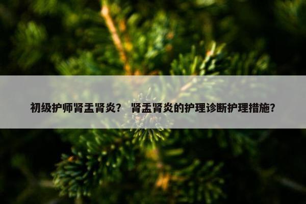 初级护师肾盂肾炎？ 肾盂肾炎的护理诊断护理措施？