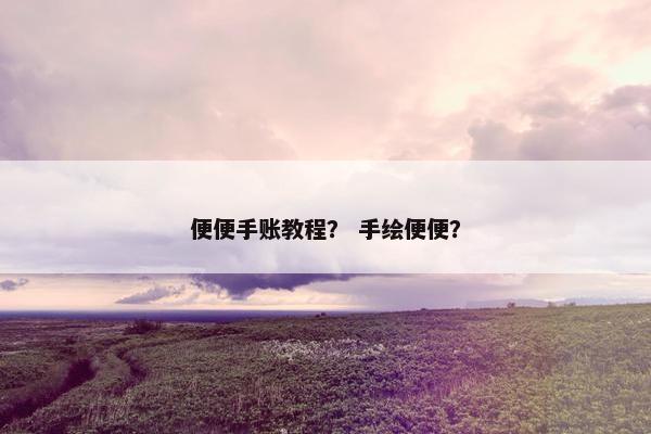 便便手账教程？ 手绘便便？