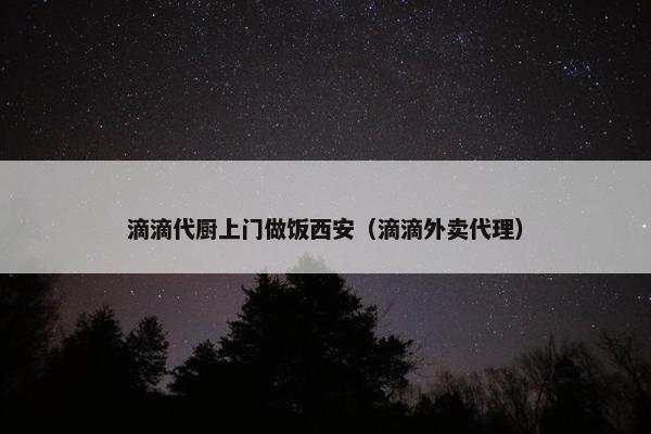 滴滴代厨上门做饭西安（滴滴外卖代理）