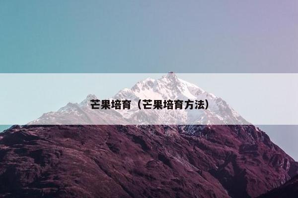 芒果培育（芒果培育方法）