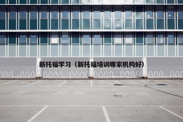 新托福学习（新托福培训哪家机构好）