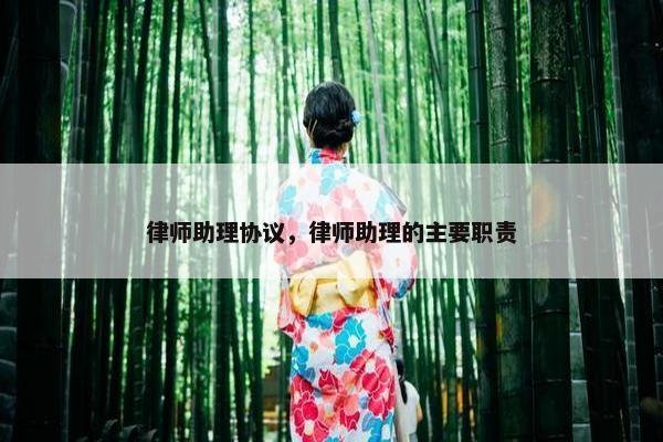 律师助理协议，律师助理的主要职责