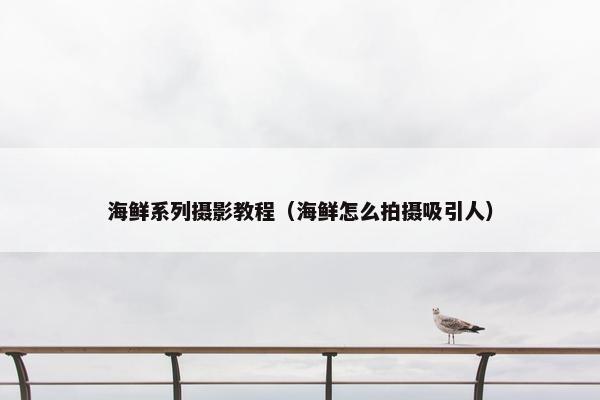 海鲜系列摄影教程（海鲜怎么拍摄吸引人）
