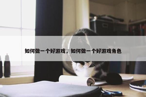 如何做一个好游戏，如何做一个好游戏角色