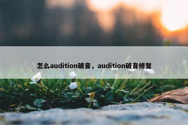 怎么audition破音，audition破音修复