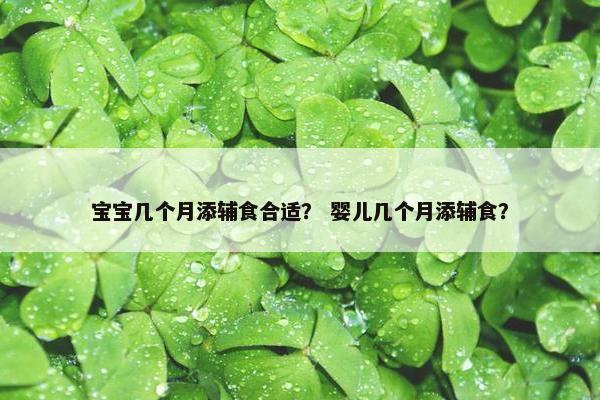 宝宝几个月添辅食合适？ 婴儿几个月添辅食？
