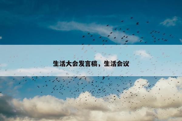 生活大会发言稿，生活会议