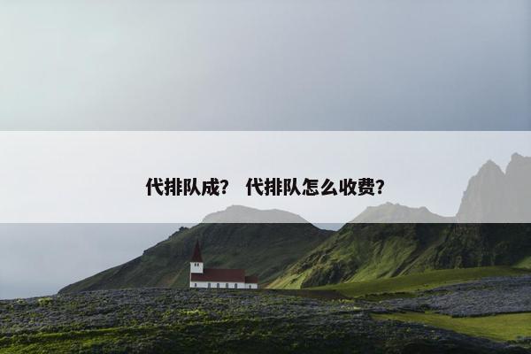 代排队成？ 代排队怎么收费？