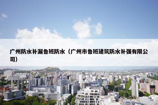广州防水补漏鲁班防水（广州市鲁班建筑防水补强有限公司）