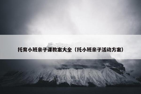 托育小班亲子课教案大全（托小班亲子活动方案）