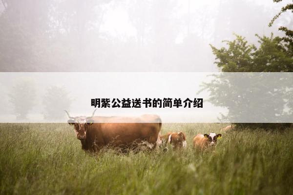 明紫公益送书的简单介绍