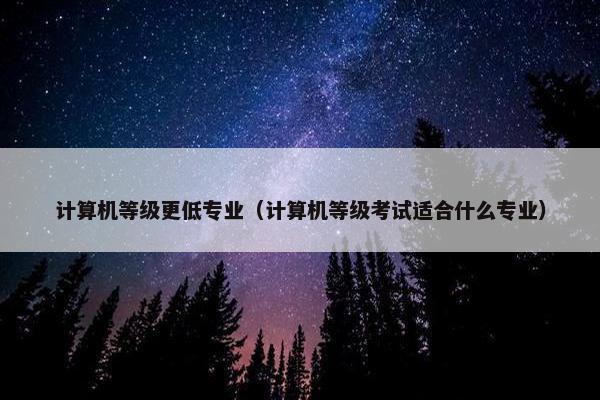 计算机等级更低专业（计算机等级考试适合什么专业）