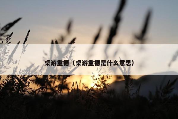 桌游重德（桌游重德是什么意思）
